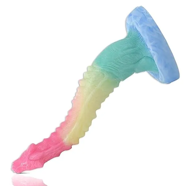 10 inch Realistic S-Shaped Dragon Suction Cup Dildo, Long Pink Silicone Dildos Barde Shape Anal Butt Plug Adult Toys Anal Dildo for Beginners Women Men Couples.