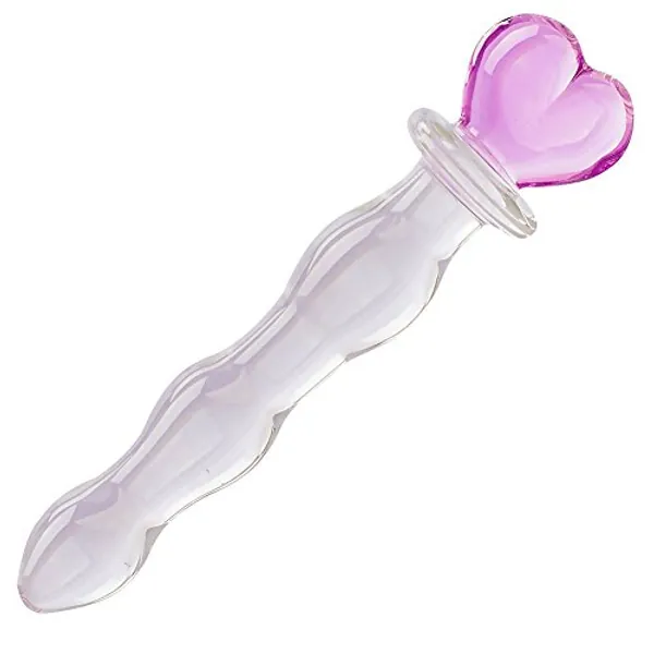 Crystal Glass Pleasure Wand Dildo Penis, Pink