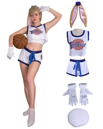 Cosplay.fm Women's Bunny Cosplay Costume Full outfit with Top Shorts Bunny Ears Tail Gloves