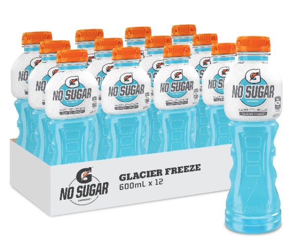 Gatorade No Sugar Glacier Freeze Sports Drink 12 x 600ml Bottle