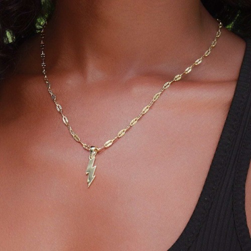 Micro Lightning Bolt Pendant | 18k Gold Plated / Yellow Gold