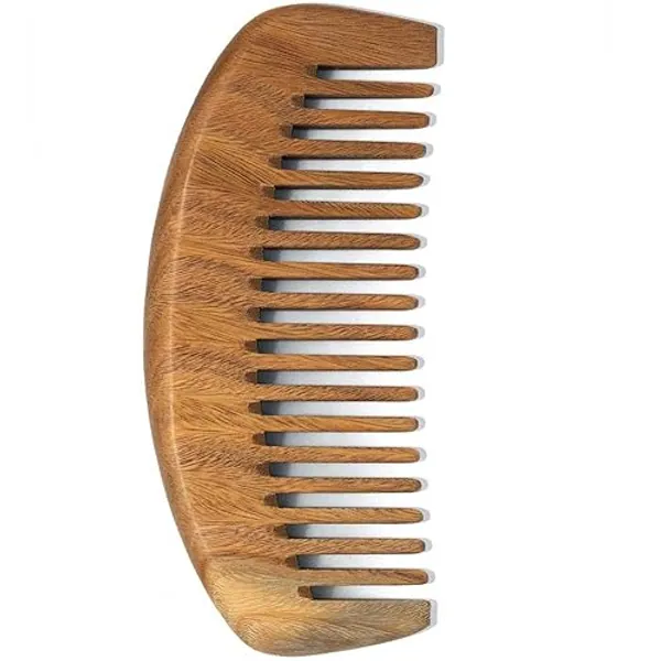 Hair Comb Moreinday Wooden Comb with Wide Tooth Wood Comb Green Sandalwood Comb for Men Women