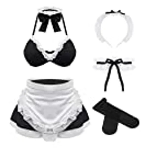 paloli Maid Outfit Anime Cosplay Costume French Apron Fancy Lingerie Sets for Women