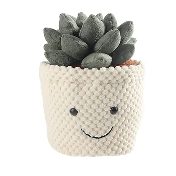 Apricot Lamb Soft Succulent Plant Plush Toy, Stuffed Green Pot, Kawaii Plushie for Kids(8 inches)