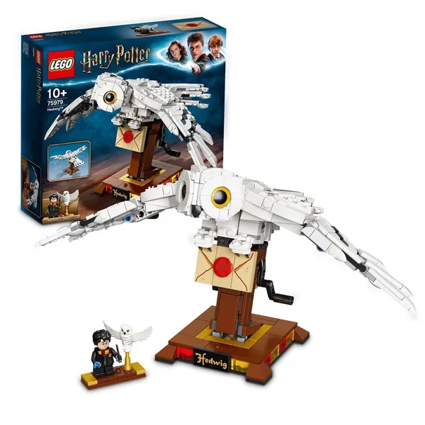 LEGO 75979 Harry Potter Hedwig the Owl Figure, Collectible Toy, Room Décor Model, Birthday Gifts for Kids, Girls and Boys with Moving Wings