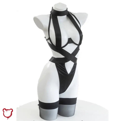 Gothic Black Strap Lingerie - A / M