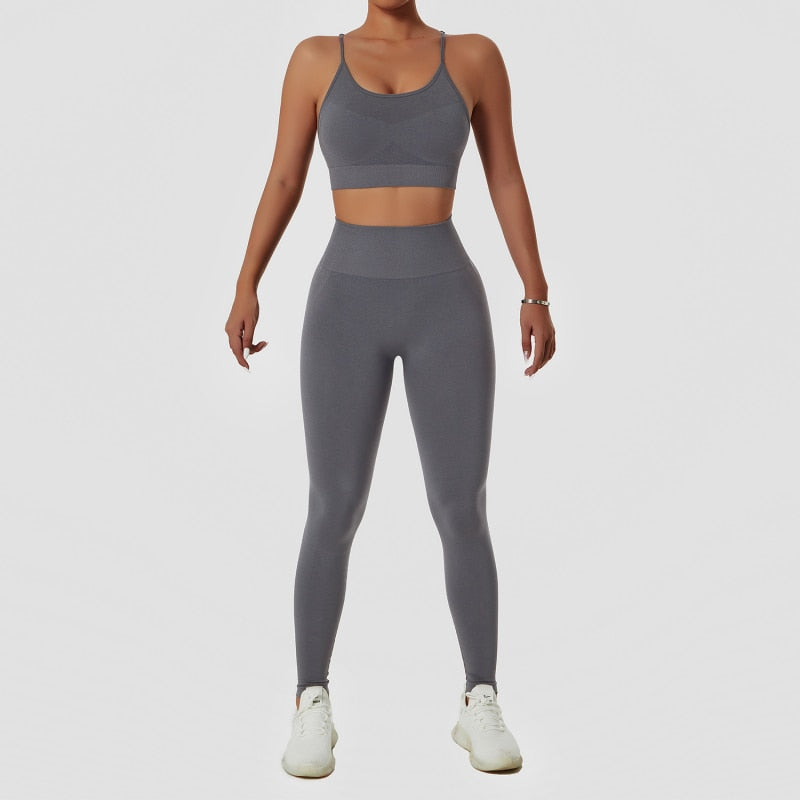 Muse Seamless Set (Leggings + Top) - Slate Grey / S