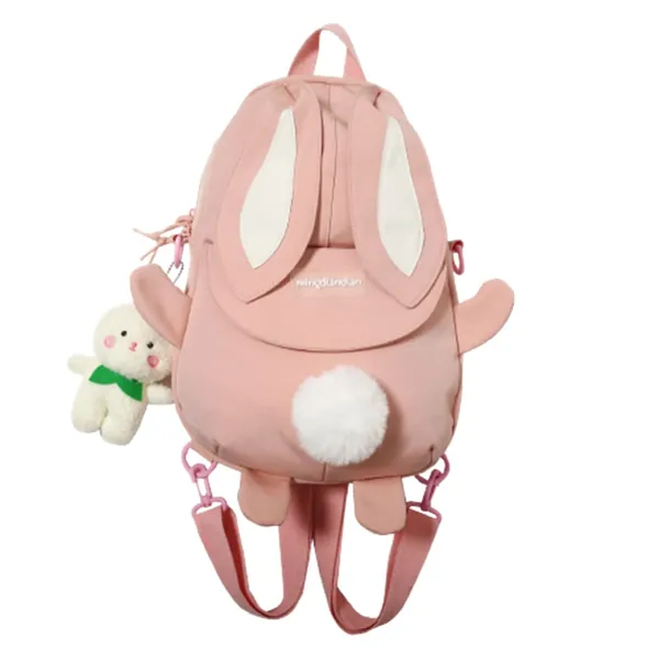 Hipi-shop Backpack for Women Kawaii Long-eared rabbit Backpack Fashion Preppy Style shoulder bag handbag crossbody bag (Pink) - Pink