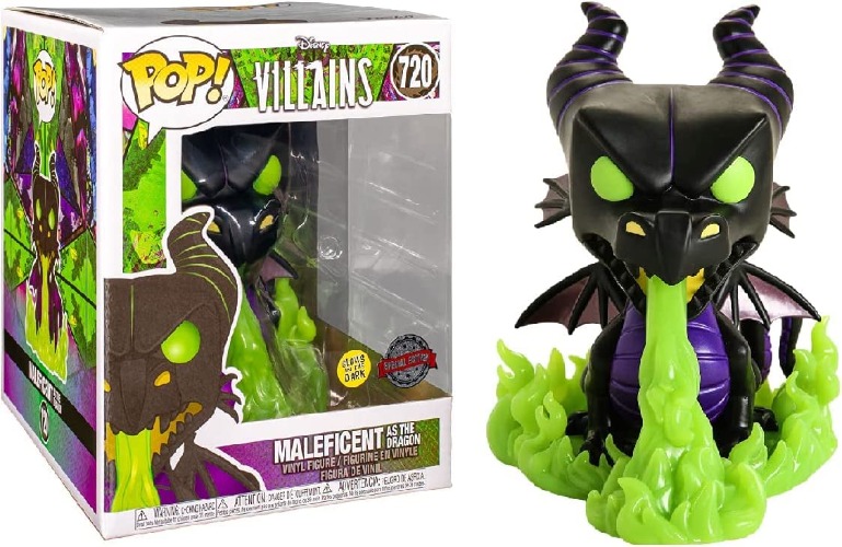 Funko - Figurine Disney Villains - Maleficent Dragon Gitd Metallic Exclu Pop 15cm - 0889698445573