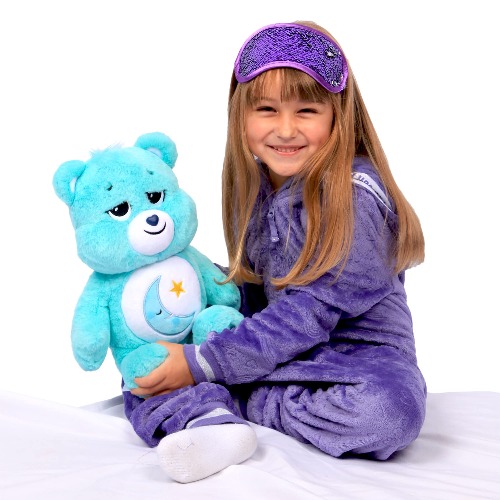 Care Bears 520 22047 Huggable Bedtime Bear 16" Plush-Age 4+ -Ideaal voor Meisjes Plus Coin, Multicolor