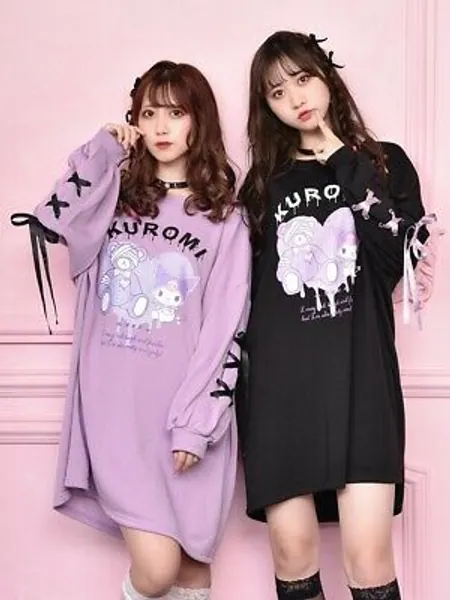 Presale Sanrio Kuromi Pullover Tops w/ Choker Black Purple Japan Limited Cosplay  | eBay