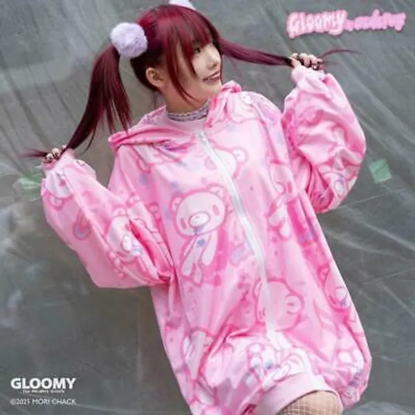 Chax GP Gloomy Bear Zip Hoodie Pink ACDC Cosplay Harajuku Girl Limited Cute  | eBay