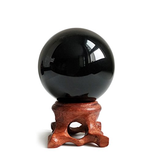 Boules de Cristal d'obsidienne Noire pour Le Fengshui, la méditation, la guérison du Cristal, la Divination, la décoration de la Maison, la sphère de Cristal de Magie Noire - 45 mm