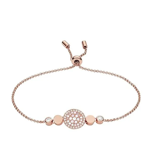 Fossil Women's Rose Gold-Tone Stainless Steel Chain or Beaded Bracelet for Women