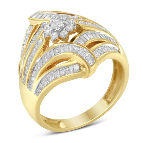 10K Yellow Gold Diamond Ring (1 Cttw, I-J Color, I2-I3 Clarity)