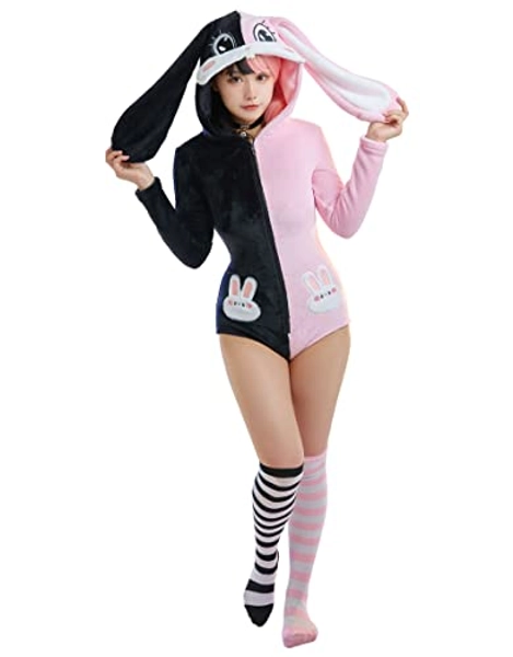 MEOWCOS Onesie Pajamas Adult Animal One Piece Cosplay Suit for Womens Cotton Bodysuit Tops One Piece Halloween Costume