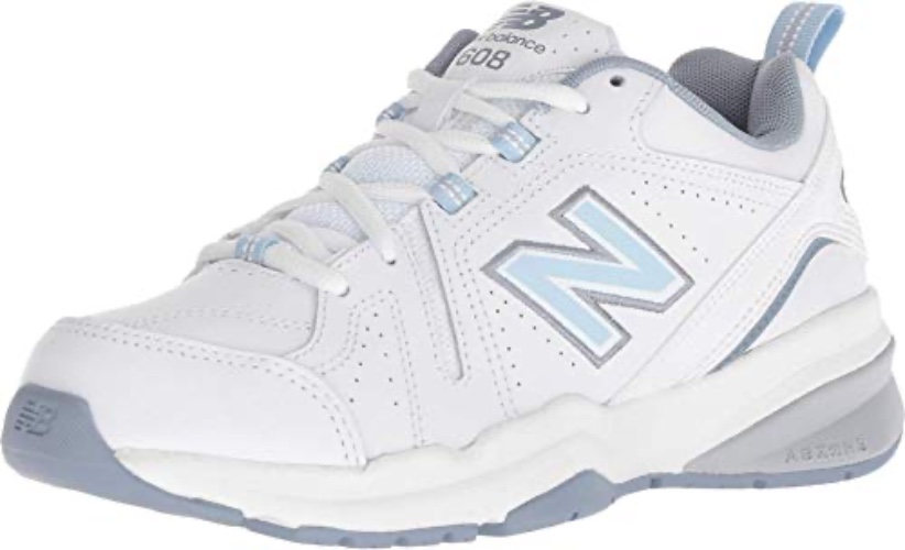 New Balance Women's 608 V5 Cross Trainer - 7 Narrow - White/Light Blue
