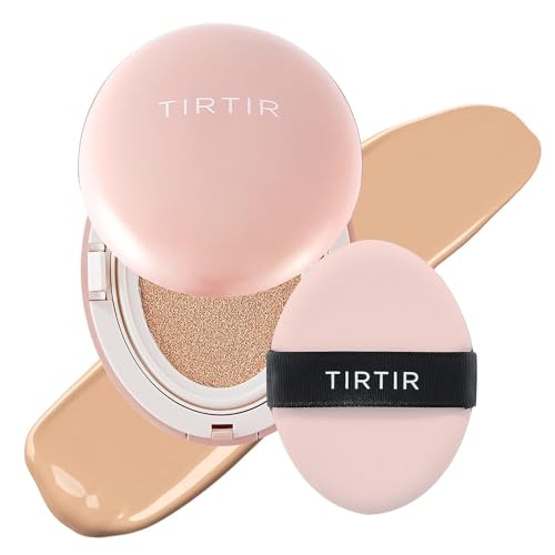 TIRTIR Mask Fit All Cover Pink Cushion Foundation | High Coverage, Semi-Matte Finish, Lightweight, Flawless, Corrects Redness, Korean Cushion, Pack of 1 (0.63 oz.), 23N Sand - 0.63 Fl Oz (Pack of 1) - 23N Sand