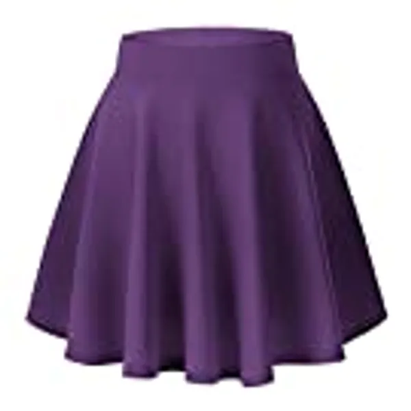 Urban CoCo Women's Basic Versatile Stretchy Flared Casual Mini Skater Skirt