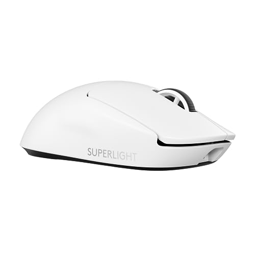 Logitech G PRO X SUPERLIGHT 2 LIGHTSPEED Wireless Gaming Mouse, 4K Polling, Lightweight, LIGHTFORCE Hybrid Switches, HERO 2 Sensor, 32,000 DPI, 5 Programmable Buttons, USB-C Charging, PC & Mac - White - White - Generation 2 - Mouse