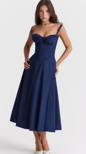 House of CB - CARMEN FRENCH NAVY BUSTIER SUNDRESS