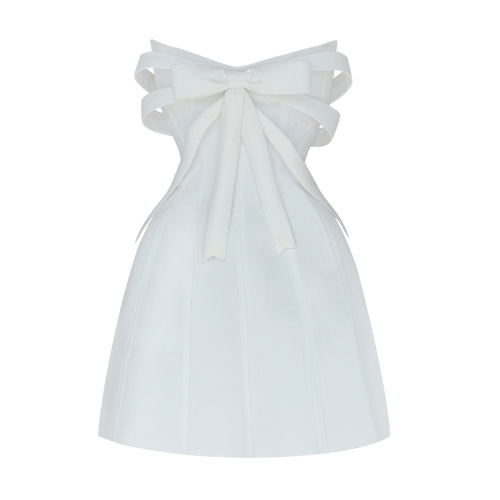 White Bow Mini Dress