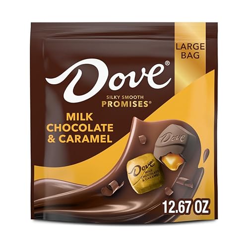 DOVE PROMISES Milk Chocolate & Caramel Candy, 12.67 Oz Large Bag - Milk Chocolate Caramel - 12.67 Ounce (Pack of 1)