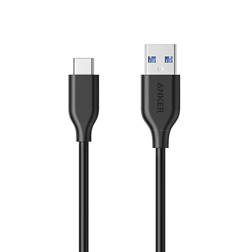 Anker USB to USB C Cable, Powerline 3.0 USB A to USB C Charger Cord with 56k Ohm Pull-up Resistor for Samsung Galaxy Note S8/S9 and More(3FT,Black) - 3ft - Black - 1