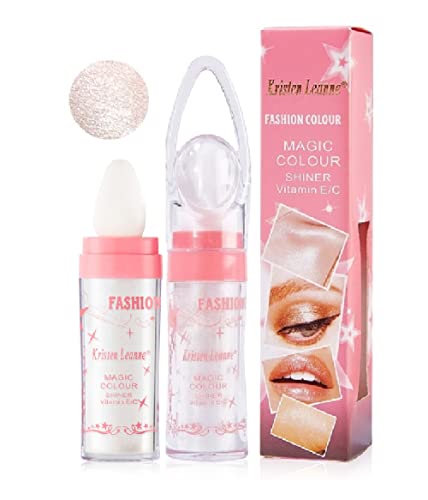 2 Pack Glitter Powder Highlighter Makeup, Body Brightens the Natural Three-Dimensional Face Blusher Patting Powder Highlighter. (01# White moonbeam) - 2 Pcs-01# White moonbeam - 1.59 Ounce (Pack of 1)
