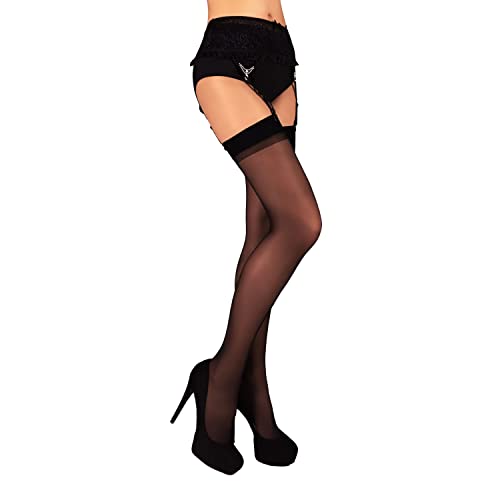 Stockings for Garter Belt - Large Black