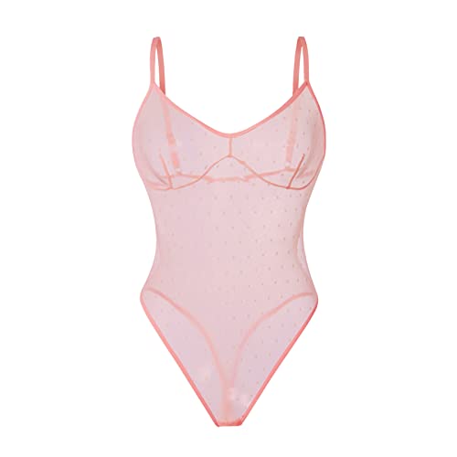 Mesh Bodysuit - Pink - Small