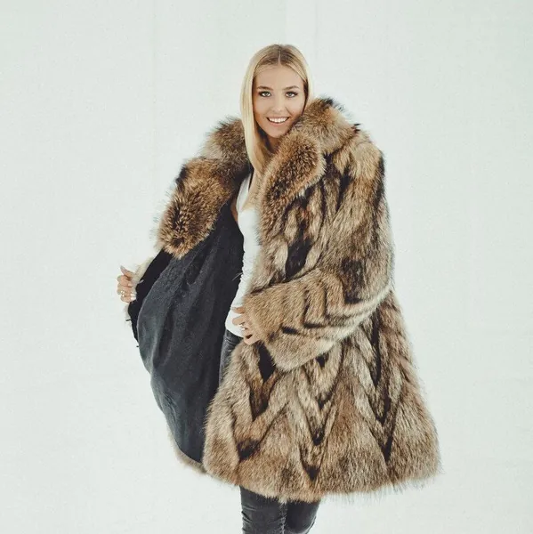 Raccoon Fur Coat for women - Long Winter Jacket - Vintage Fur Coat - Gift for her