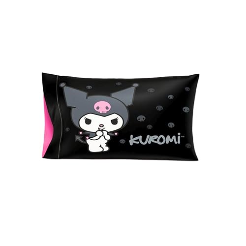 Franco Collectibles Hello Kitty & Friends My Melody & Kuromi Beauty Silky Satin Standard Reversible Pillowcase Cover 20x30 for Hair and Skin, (Officially Licensed Product) - My Melody & Kuromi - Standard