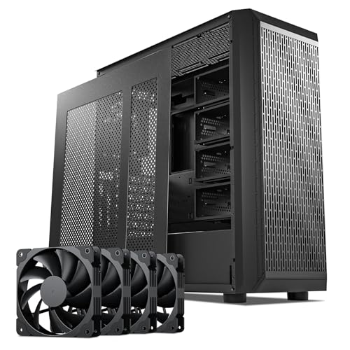 DARKROCK Classico Storage M@ster Case ATX Computer Case Mid Tower with 4x120mm Fans, USB 3.0 Ready 10 x3.5'' HDD+3 x2.5'' SDD 360mm Supported on Top & Front Radiator GPU Vertically Mounting Black