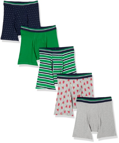 Amazon Essentials Men's Tag-Free Boxer Briefs, Pack of 5 - Medium Popsicle