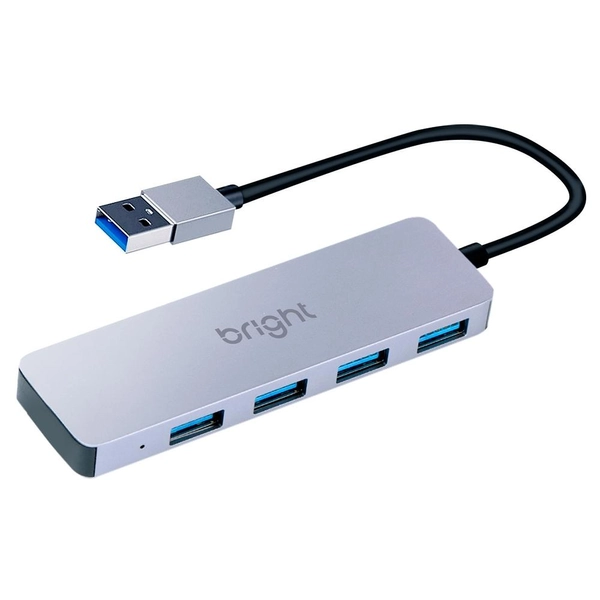 HUB USB 3.0 Bright, 4 Portas, 5Gbps, Compacto, Plug And Play - 598