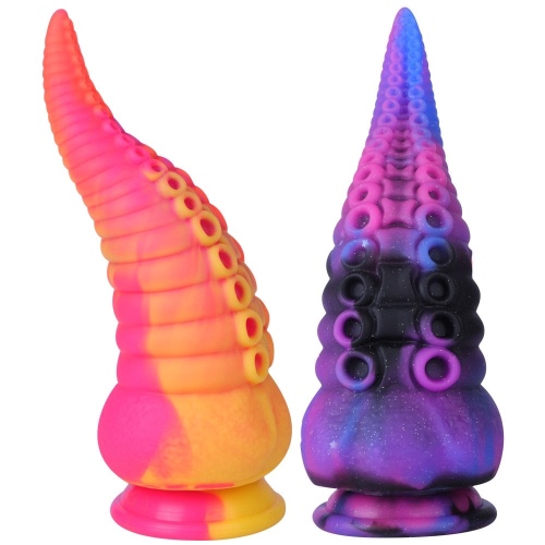 Exciting Rollercoaster Journey with Silicone Tentacles - Yellow Pink Gradient