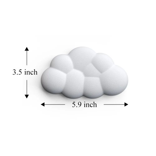 Cloud Keyboard Wrist Rest Memory Foam Wrist Support Cushion for Work and Gaming - white short