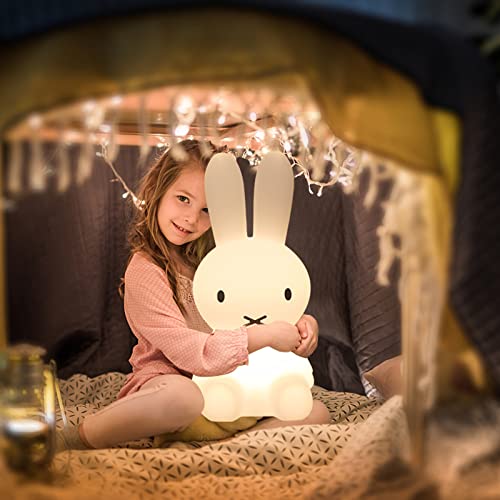 YUDA UNIQUE Cute Bunny Kids Night Light-Bunny Rabbit Light for Kids, Kawaii Colors for Bunny Lamp,16 Color Changing LED Lights Cute Lamps for Girls Baby Birthday Gifts (28cm) - 28cm