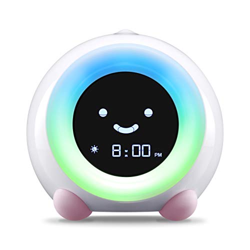 LittleHippo Mella Ready to Rise Children's Trainer, Alarm Clock, Night Light and Sleep Sounds Machine (Blush Pink) - Blush Pink