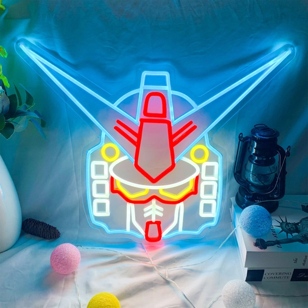 Gundam Robot Anime, Neon Custom, Birthday Gift for Kids, Bedroom Living Room Room Decoration, Party Graduation Gift, Gifts for Teens