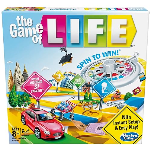 Hasbro Gaming The Game of Life Board Game, Family Games for Kids Ages 8+, Includes 31 Careers, Family Board Games for 2-4 Players, Family Gifts (Amazon Exclusive) - Standard Packaging