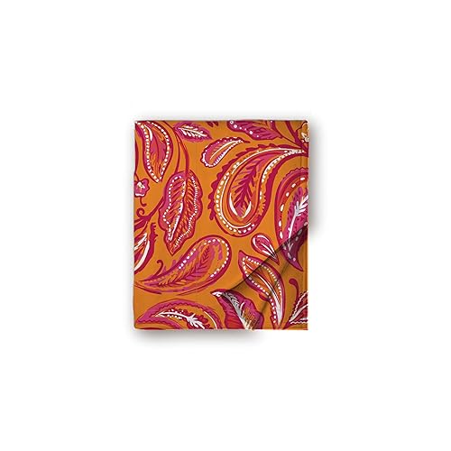 Southern Couture Paisley Design, 50 x 80 Inch Polyester Super Soft Cozy Throw Blanket for Couch, Bed or Sofa, Pink/Orange - Pink/Orange