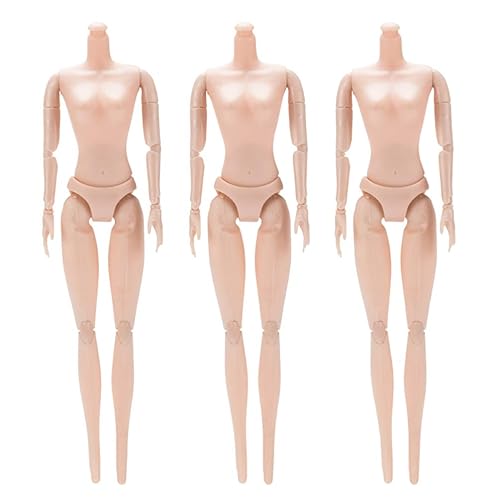 3pcs Female Doll Body 12 Joint Doll Making Moveable Body 26cm Without Head DIY Female Girls Women Figure (Style A) - Style a