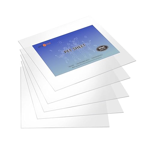 HTVRONT Plexiglass Sheets Acrylic Sheets - 8x10" x 0.04" PET Plastic Sheet, Clear Acrylic Sheet Glass Alternative, Plexi Glass for Crafting, Replacement Picture Frame, Event Signs (5 Pack) - 8"x10"