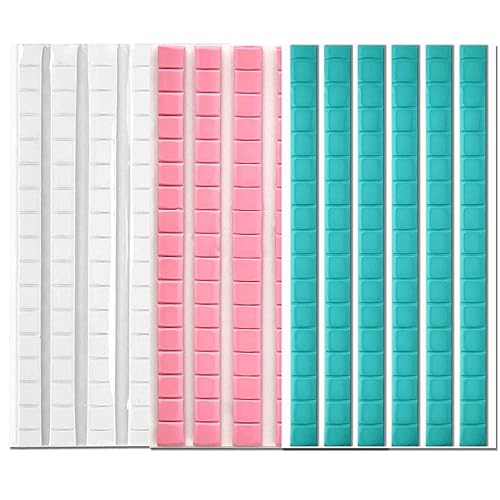 288 Pieces Adhesive Poster Tacky Putty Sticky Non-Toxic Mounting Putty Reusable & Removable Wall Safe Tack Putty for Hanging Pictures and Museum, Art Photography - Light Blue + White + Pink