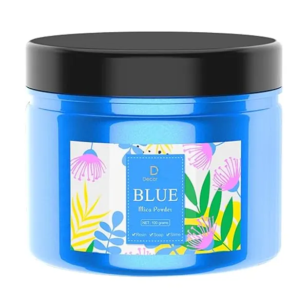 Epoxy Resin Color Pigment - Huge 100g/3.5 Ounces Metallic Mica Powder for Epoxy Resin Art Coloring, Slime Making - Cosmetic Grade Resin Color Dye for Jewelry, Soap Making, Painting, Nails Art (Blue) - Blue