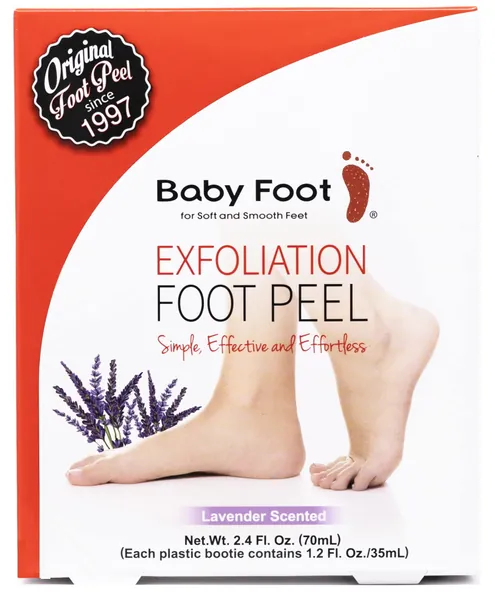 Foot Peel Mask - Baby Foot Original Exfoliant Foot Peel - Repair Rough Dry Cracked Feet and remove Dead Skin, Repair Heels and enjoy Baby Soft Smooth Feet 2.4 Fl. Oz. Lavender Scented Pair - Standard Packaging