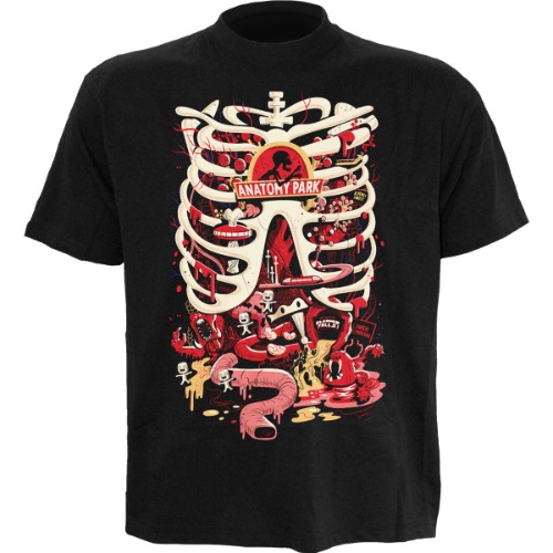 RICK AND MORTY - ANATOMY PARK   - Front Print T-Shirt Black - XXL