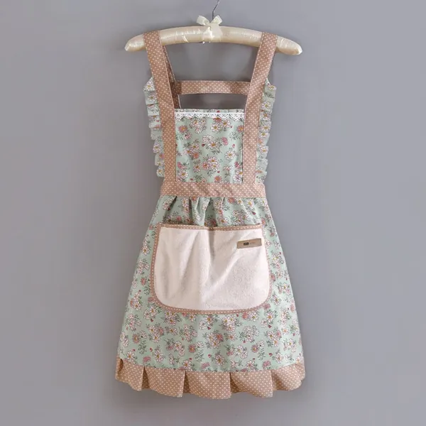 Pastoral Style Aprons Cute Floral Apron, Apron Dress for Women, Mom Gift, Grandma Gift, Mother Gift From Daughter,  Cotton Apron